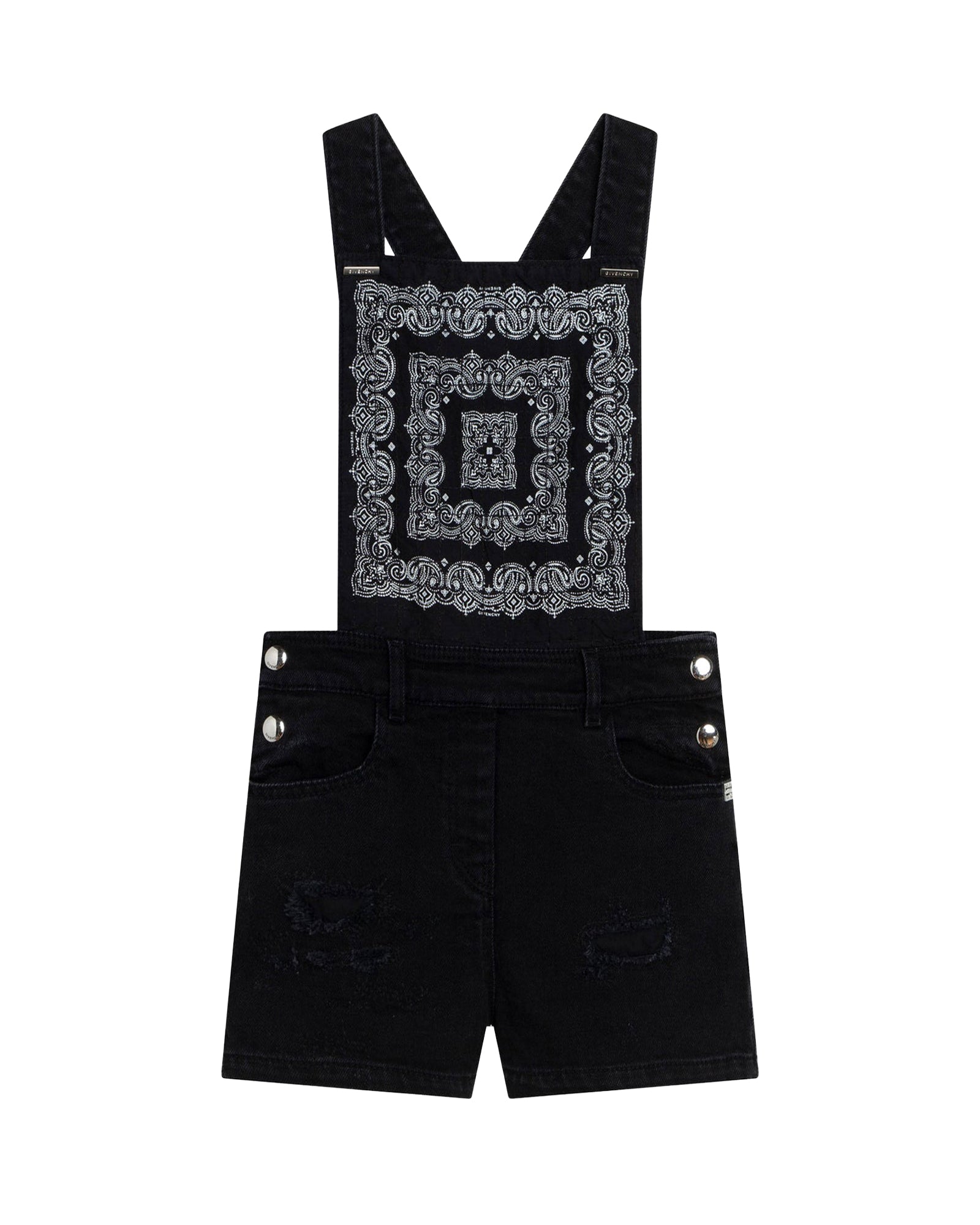 Salopette bi-matière matelassée en coton - Denim Black