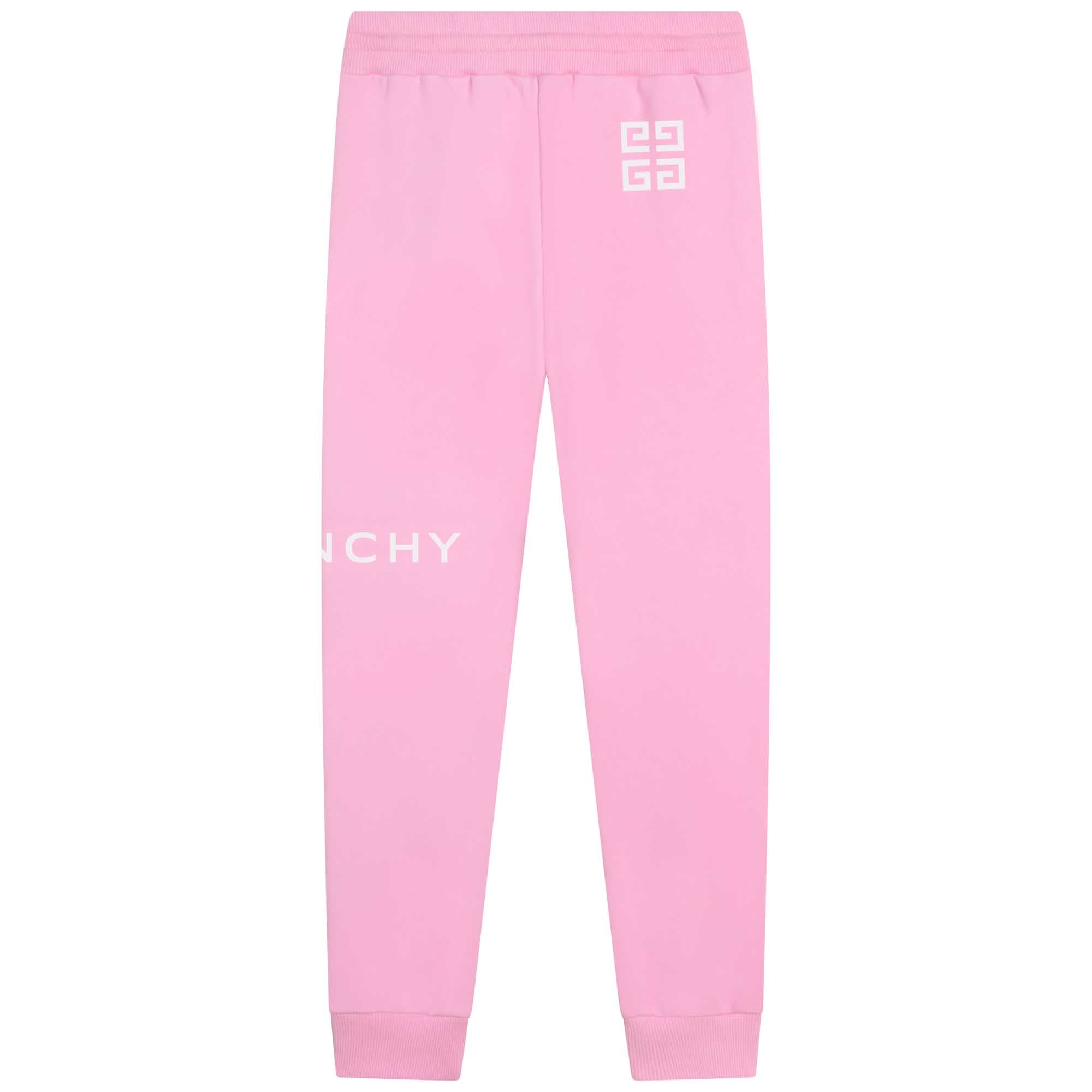 Pantalon liens de serrage en molleton - Rose friandise