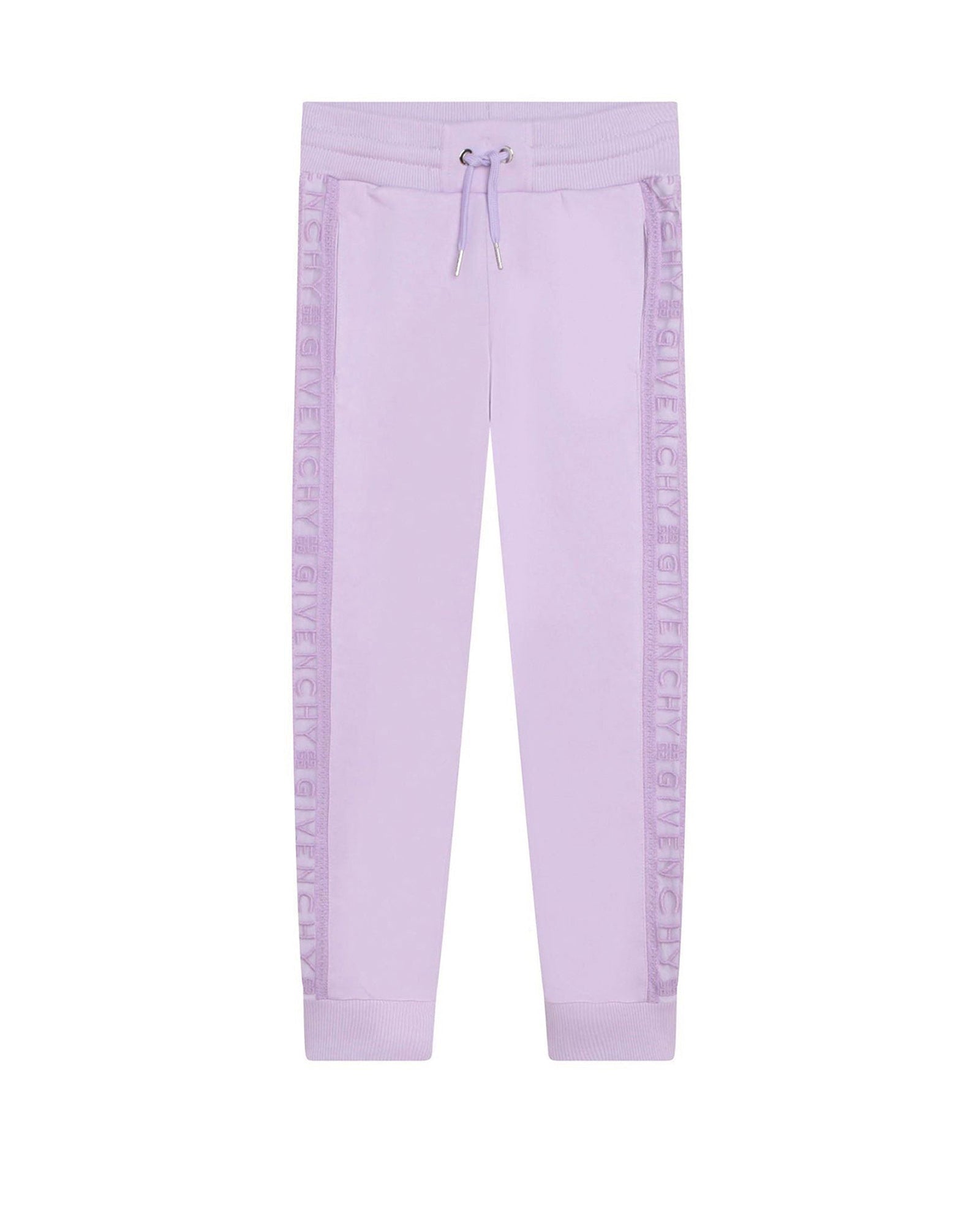 Pantalon molleton avec détails bandes dentelle - Mauve