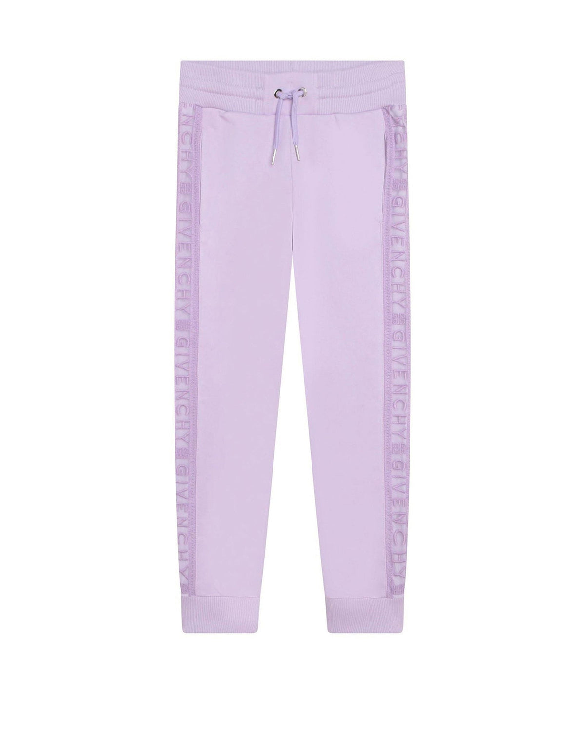 Pantalon molleton avec détails bandes dentelle - Mauve