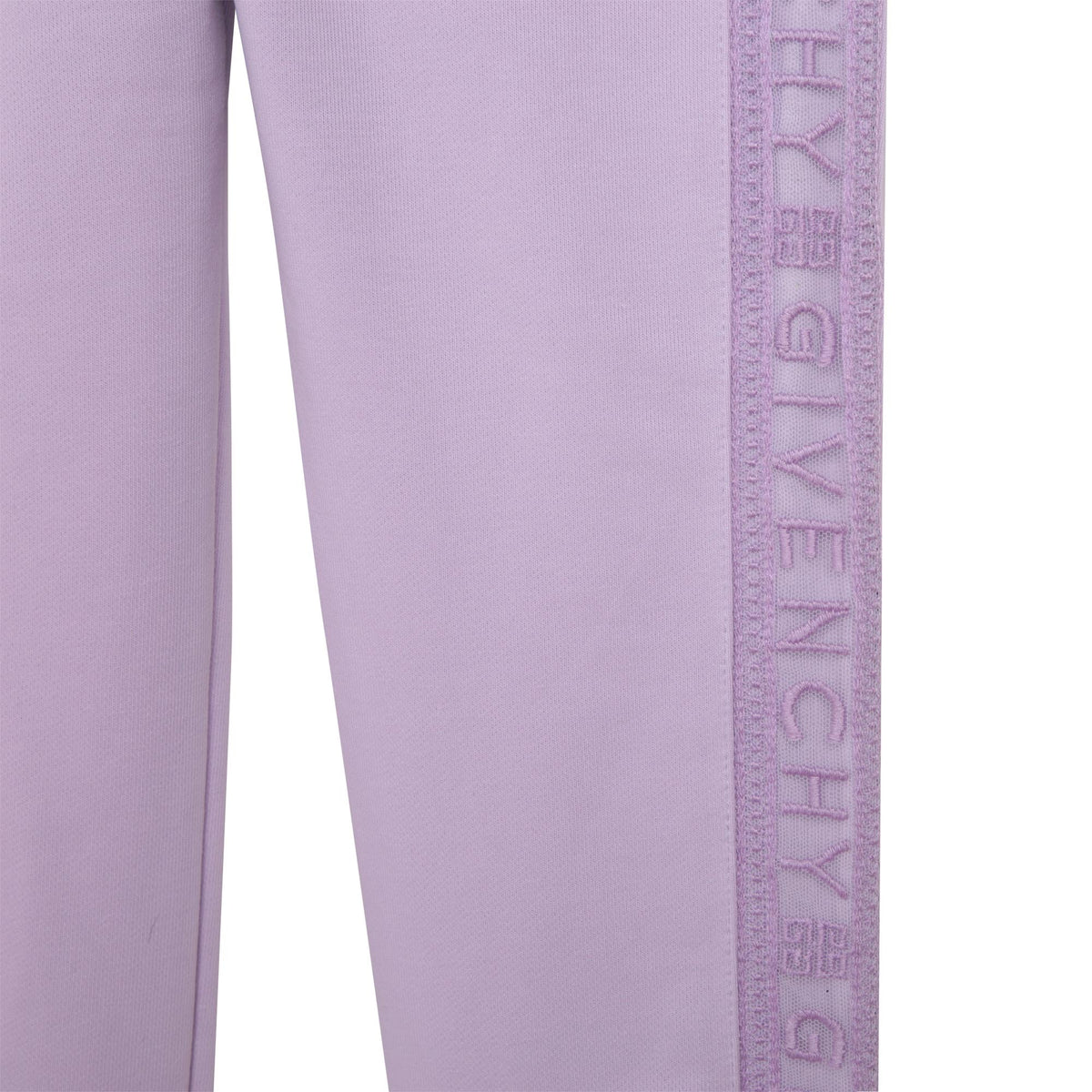 Pantalon molleton avec détails bandes dentelle - Mauve