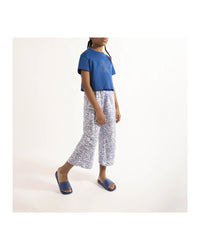 Pantalon évasé à motif zébra en coton - Unique