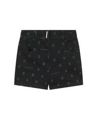 Short denim motifs entièrement - Black