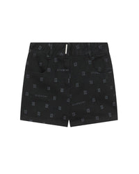 Short denim motifs entièrement - Black