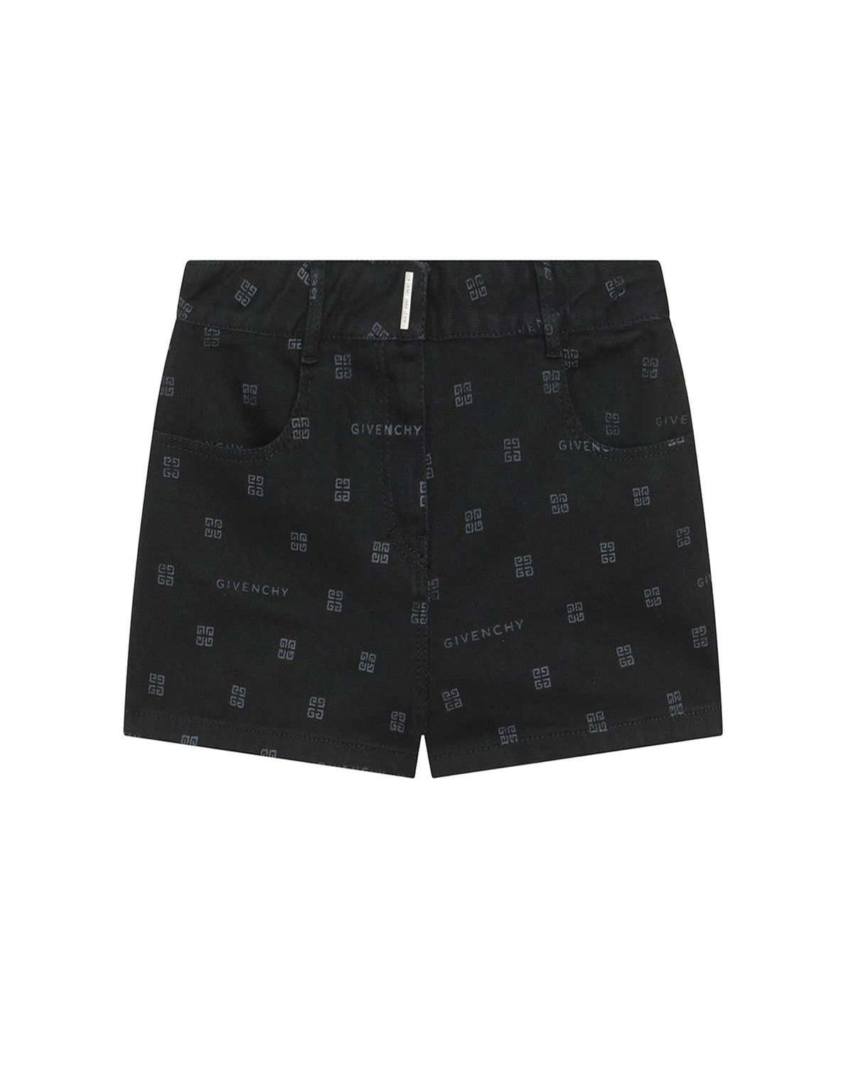 Short denim motifs entièrement - Black