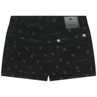 Short denim motifs entièrement - Black