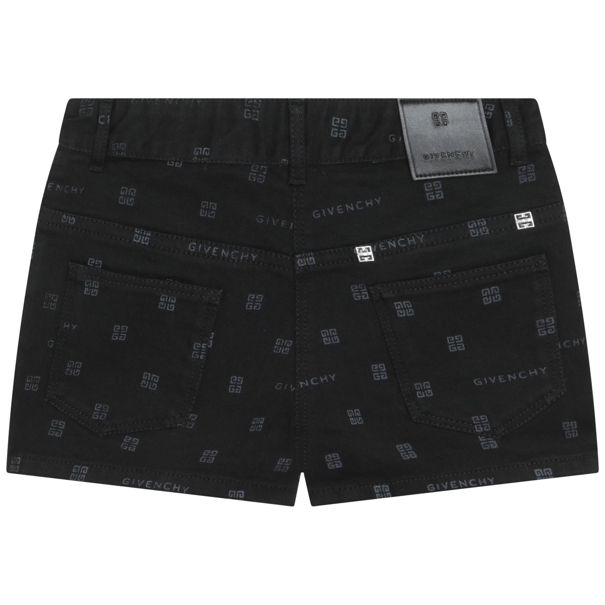 Short denim motifs entièrement - Black