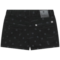 Short denim motifs entièrement - Black