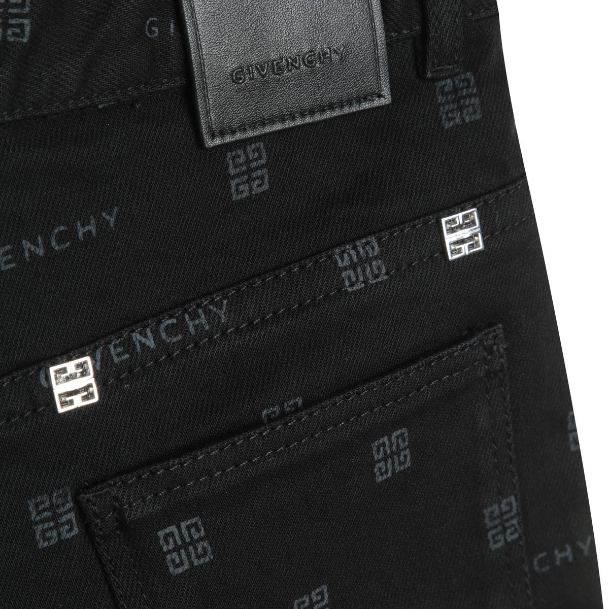 Short denim motifs entièrement - Black