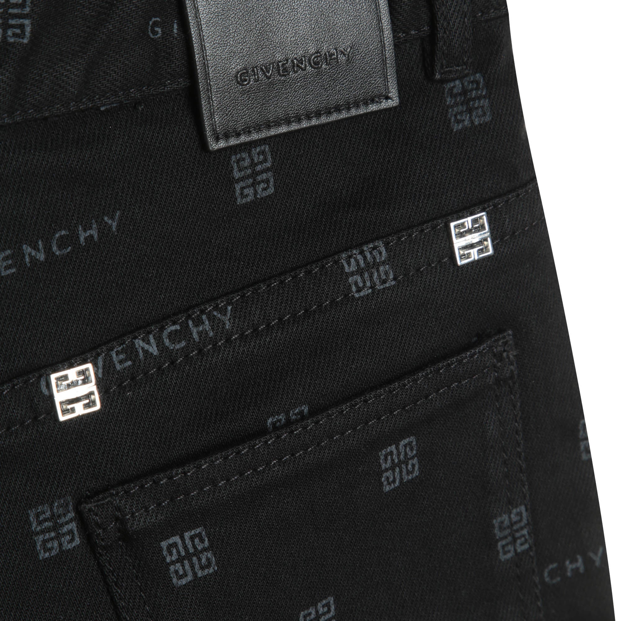Short denim motifs entièrement - Black