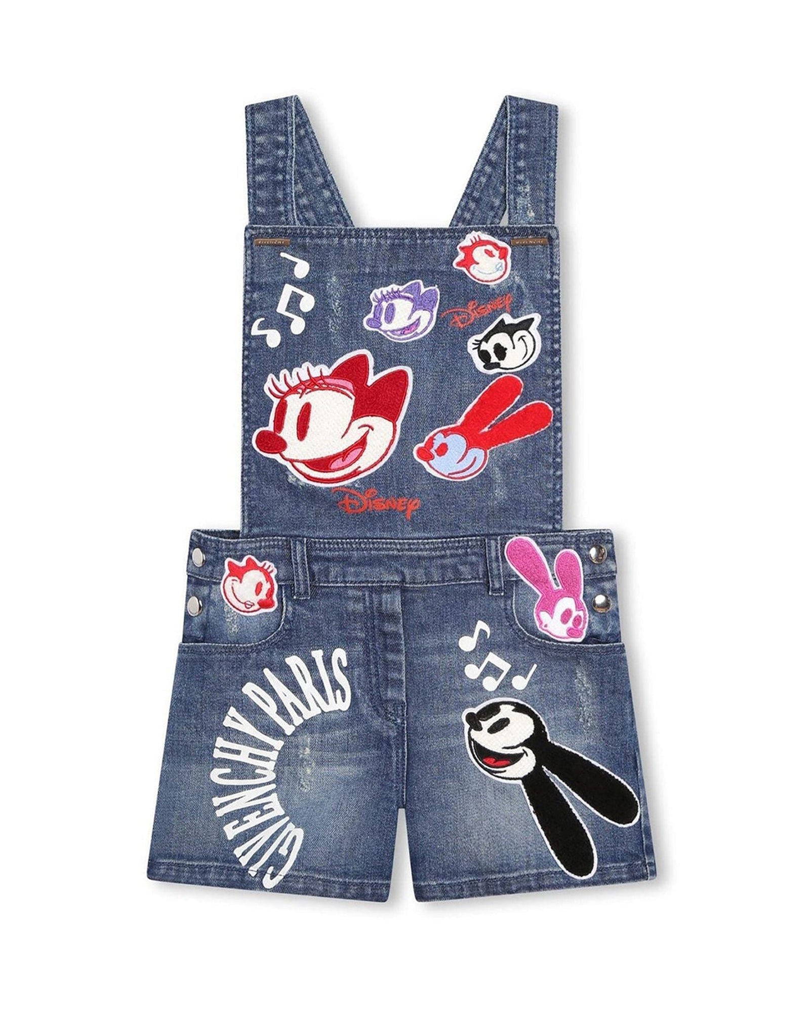 Salopette courte en coton - Denim blue