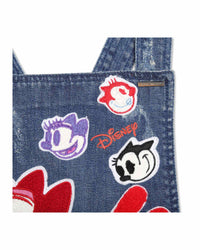 Salopette courte en coton - Denim blue