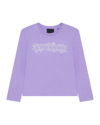T-shirt à broderie en coton - Light Violet