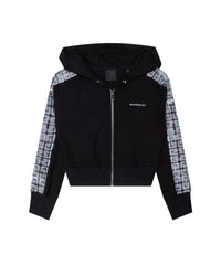 Gilet à capuche en maille milano - Black