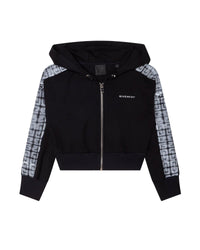 Cardigan à capuche en maille milano - Black