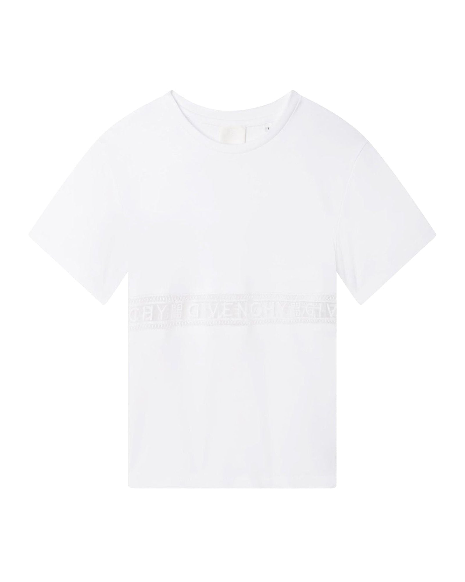 T-shirt avec bande en transparence - Blanc