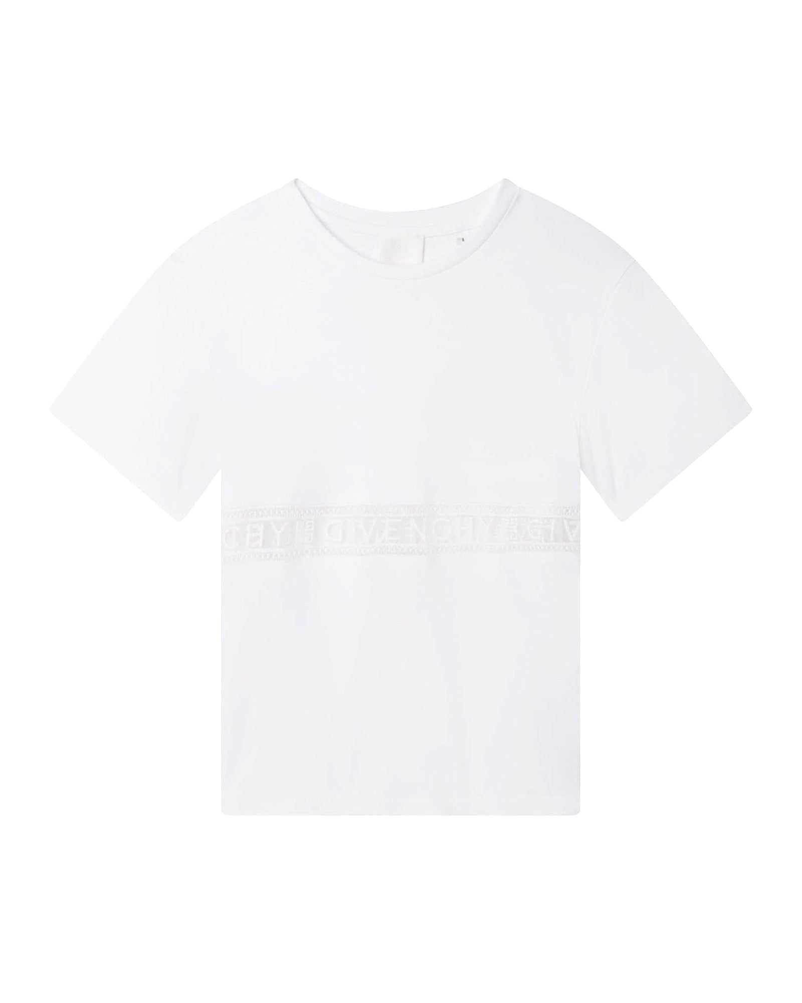 Robe à manches courtes bande en coton - Blanc