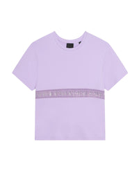 T-shirt avec bande en transparence - Mauve