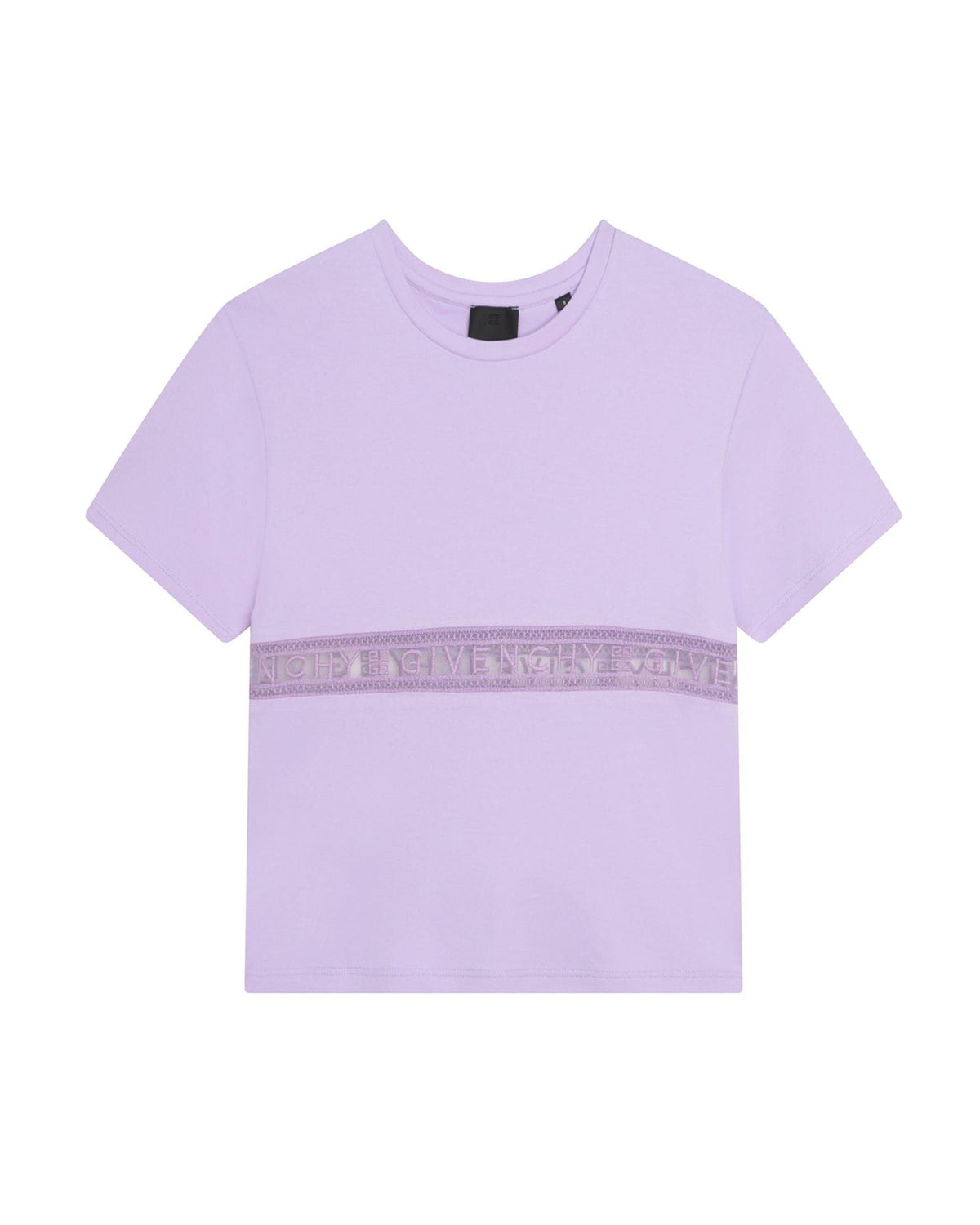T-shirt avec bande en transparence - Mauve