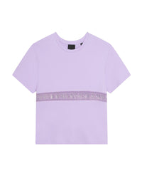 T-shirt avec bande en transparence - Mauve