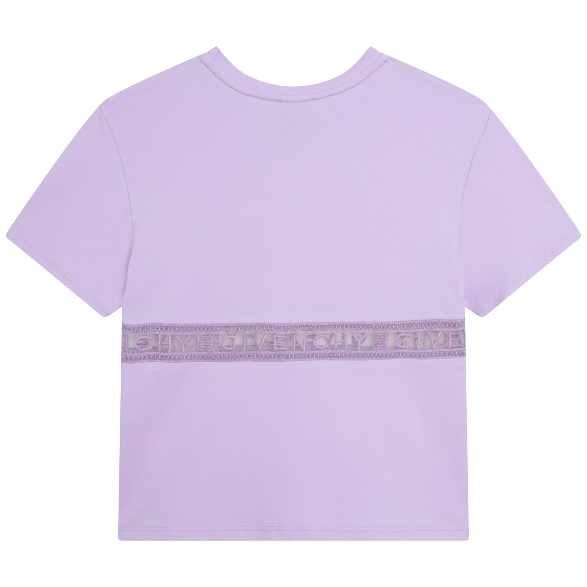 Robe à manches courtes bande en coton - Mauve