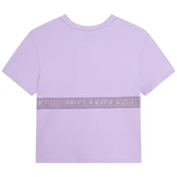 T-shirt avec bande en transparence - Mauve