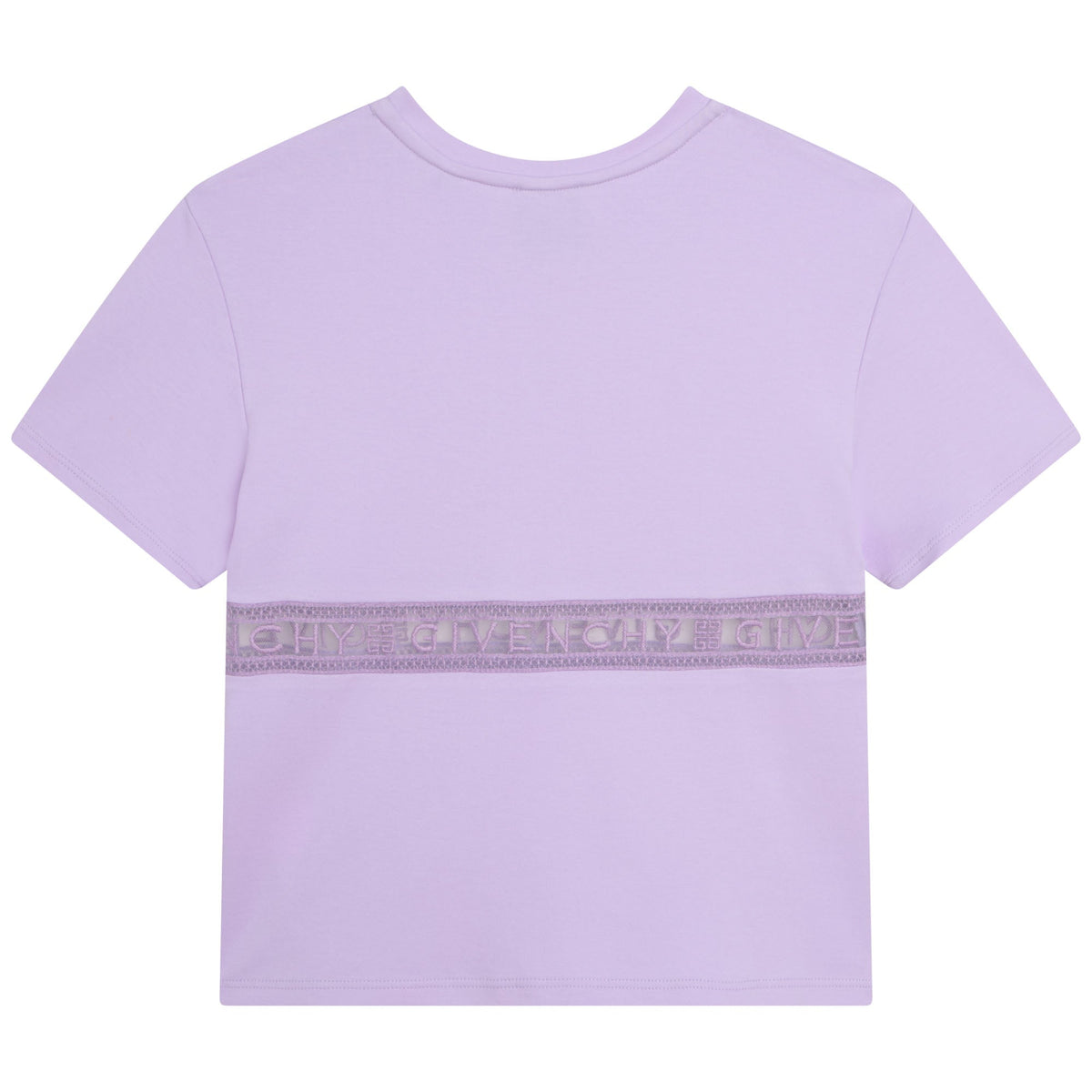 T-shirt avec bande en transparence - Mauve