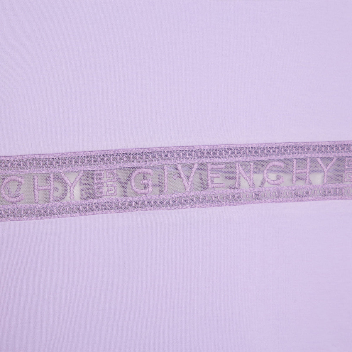 T-shirt avec bande en transparence - Mauve