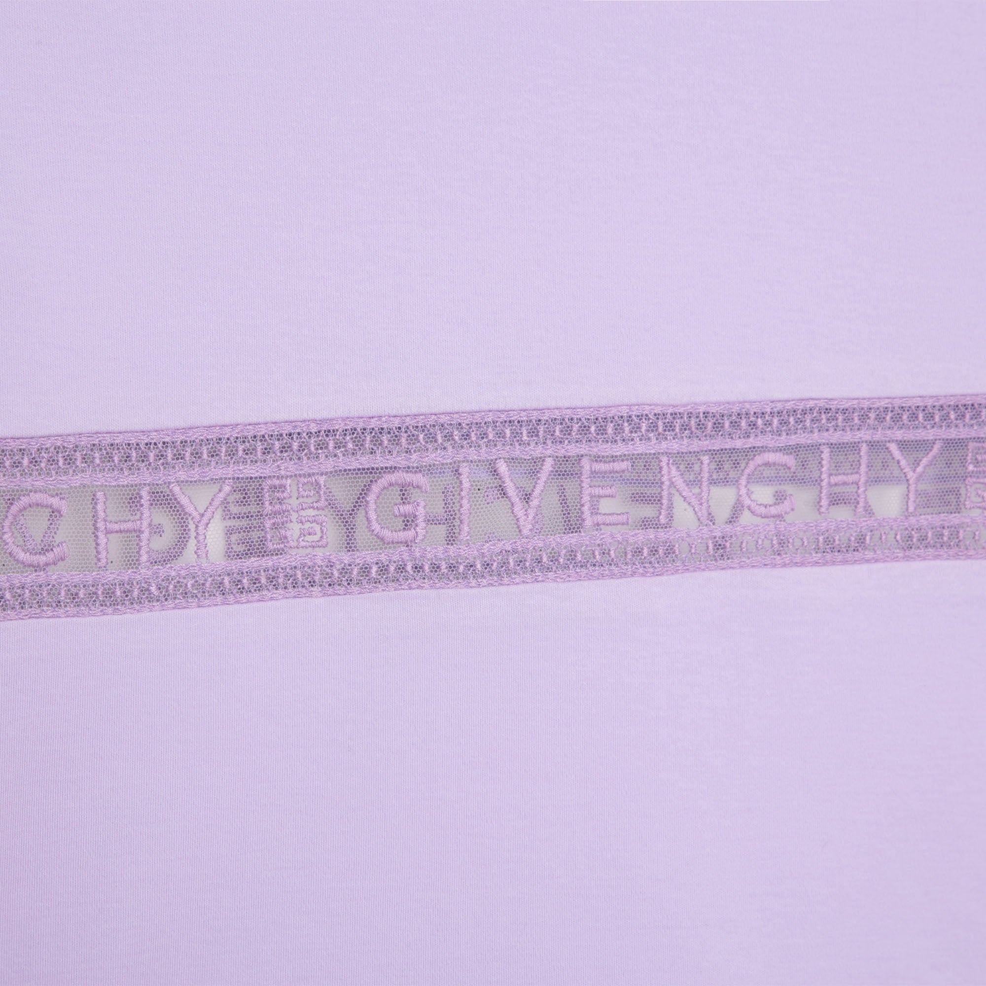 T-shirt avec bande en transparence - Mauve
