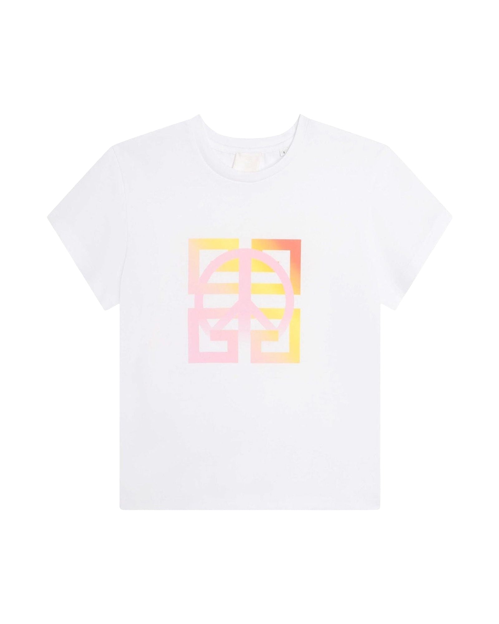 T-shirt logo à manches courtes en coton - Blanc