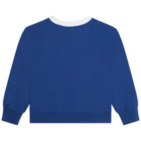 Sweatshirt molleton bicolore - Bleu roi