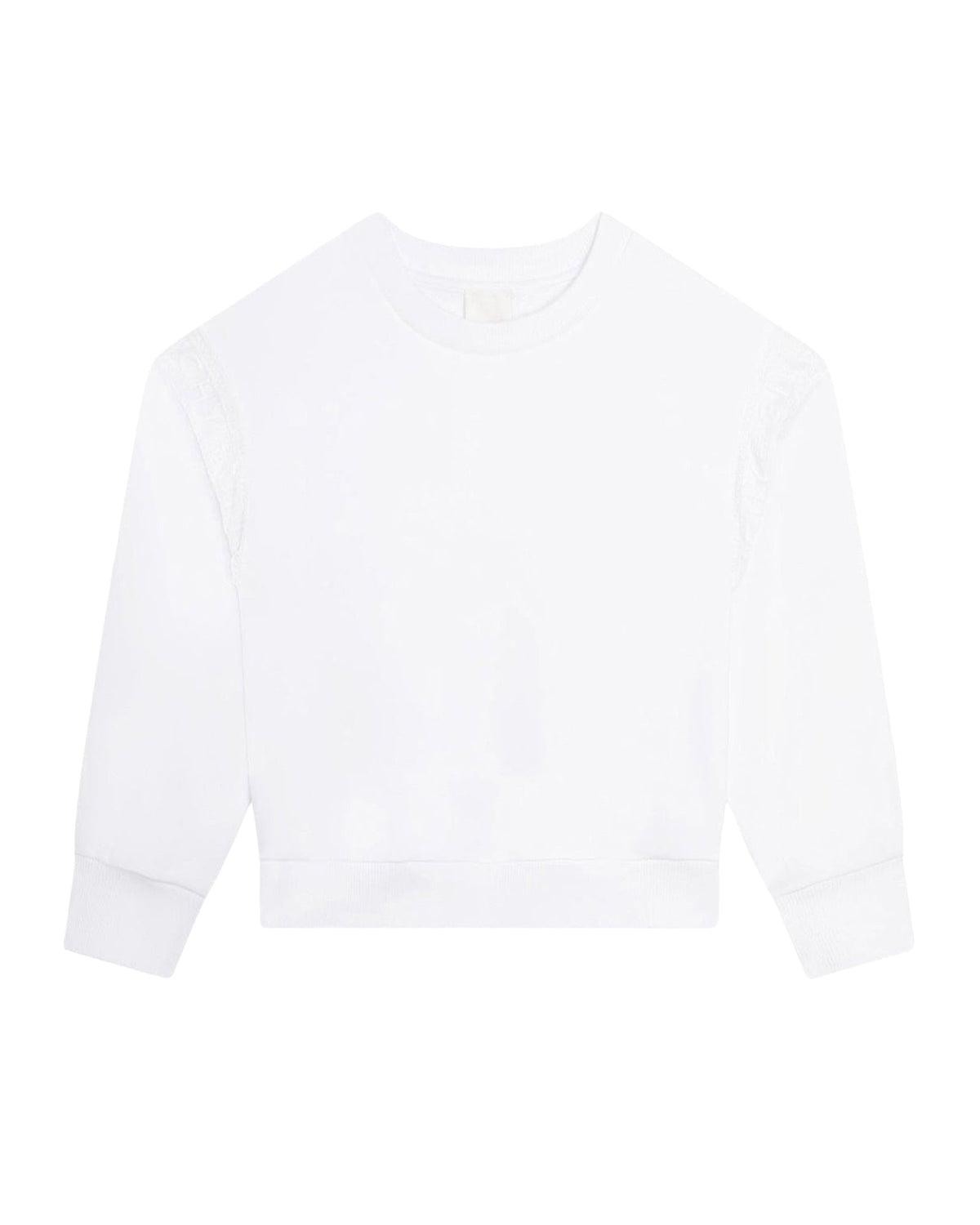 Sweat détails bandes en molleton - Blanc