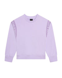 Sweat en molleton avec détails bandes - Mauve