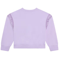 Sweat en molleton avec détails bandes - Mauve