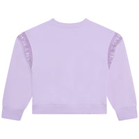Sweatshirt en molleton avec détails bandes - Mauve