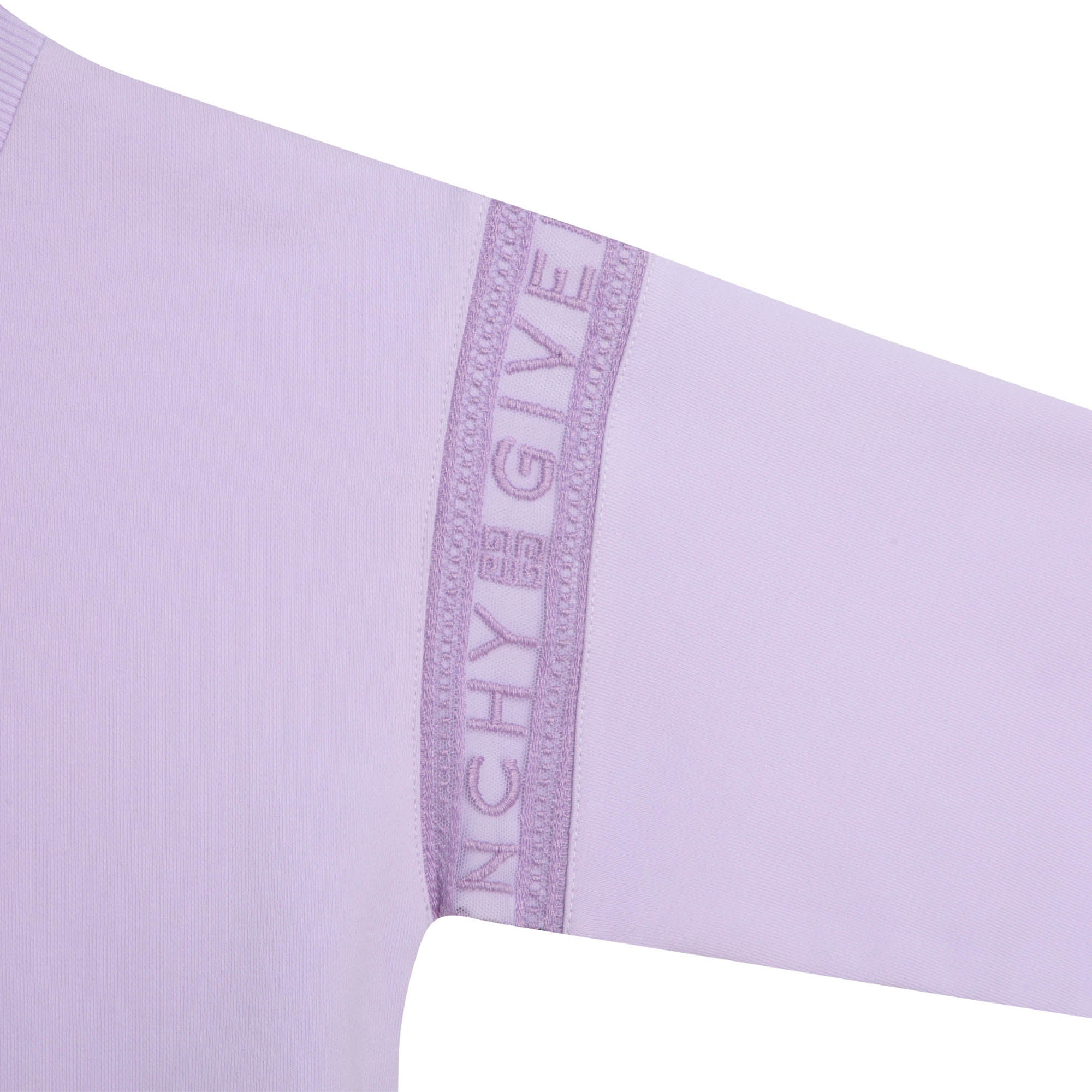 Sweatshirt en molleton avec détails bandes - Mauve