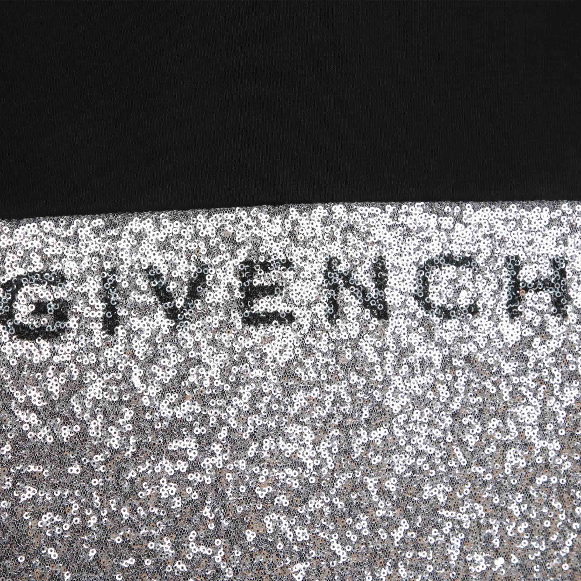 Sweat à capuche en molleton et sequins métallisés - Black