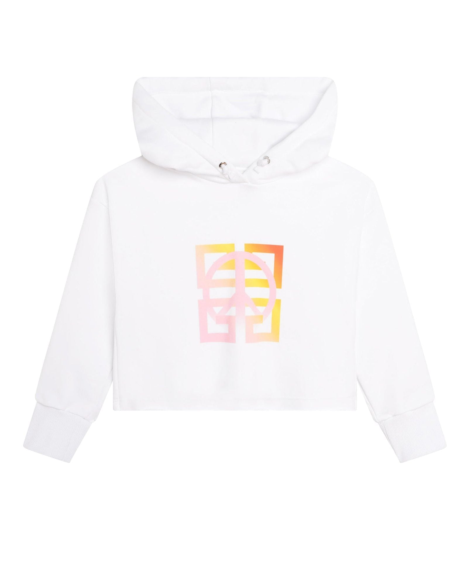 Sweatshirt à capuche dégradé en molleton - Blanc