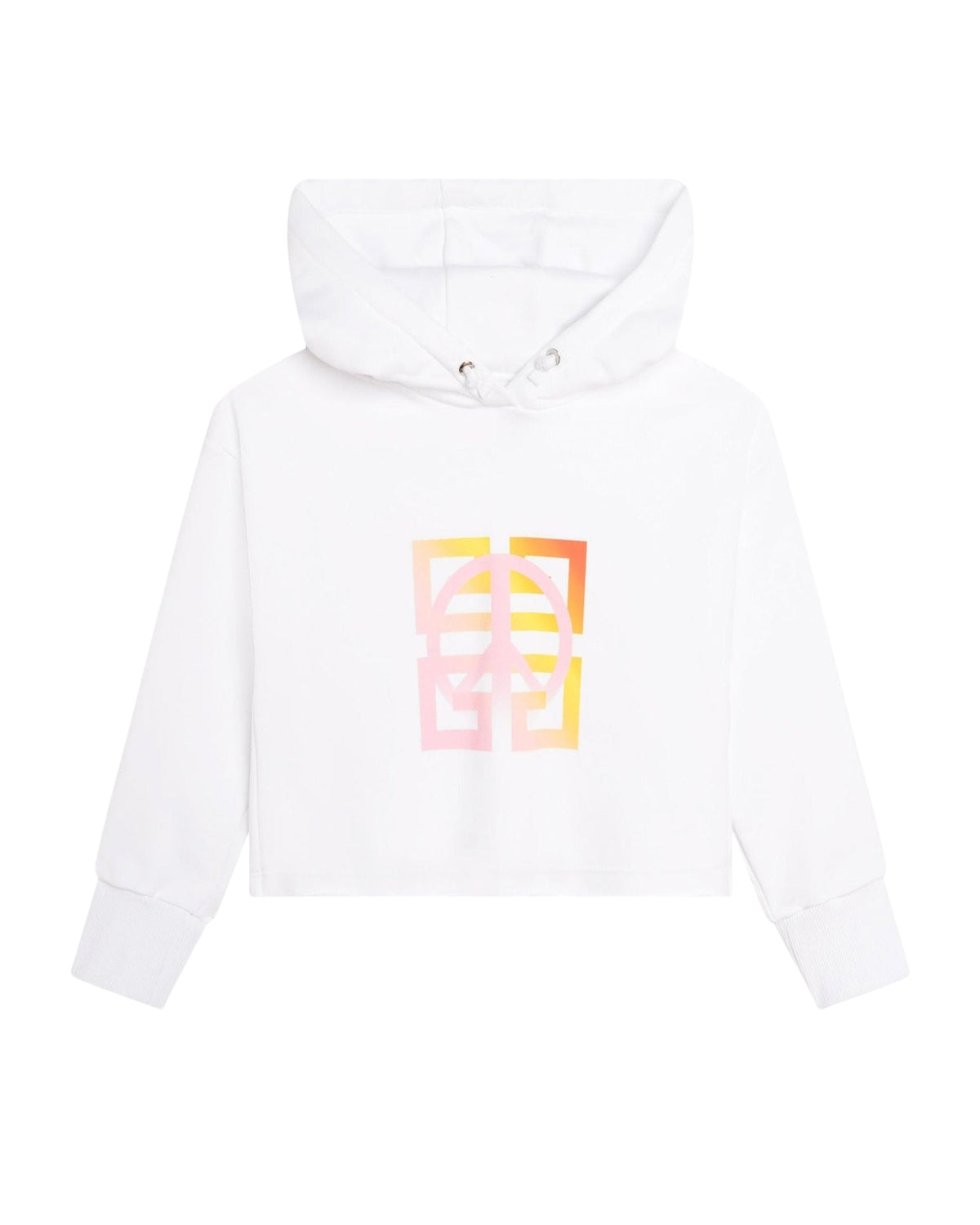 Sweat à capuche dégradé en molleton - Blanc