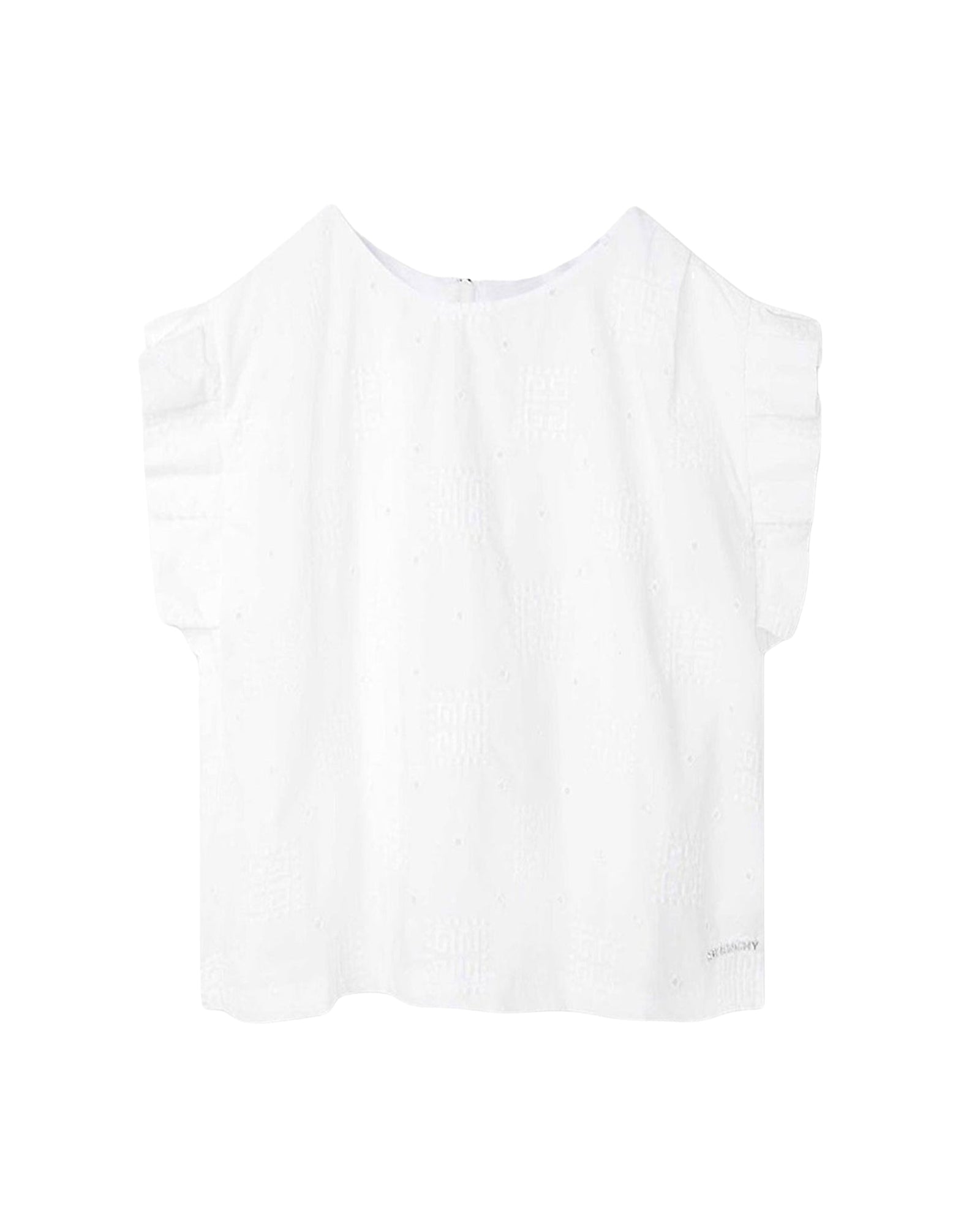 Blouse à broderie anglaise en coton - Blanc
