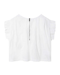 Blouse à broderie anglaise en coton - Blanc