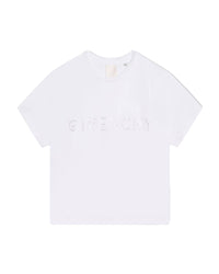 T-shirt court à strass Swarovski en coton - Blanc