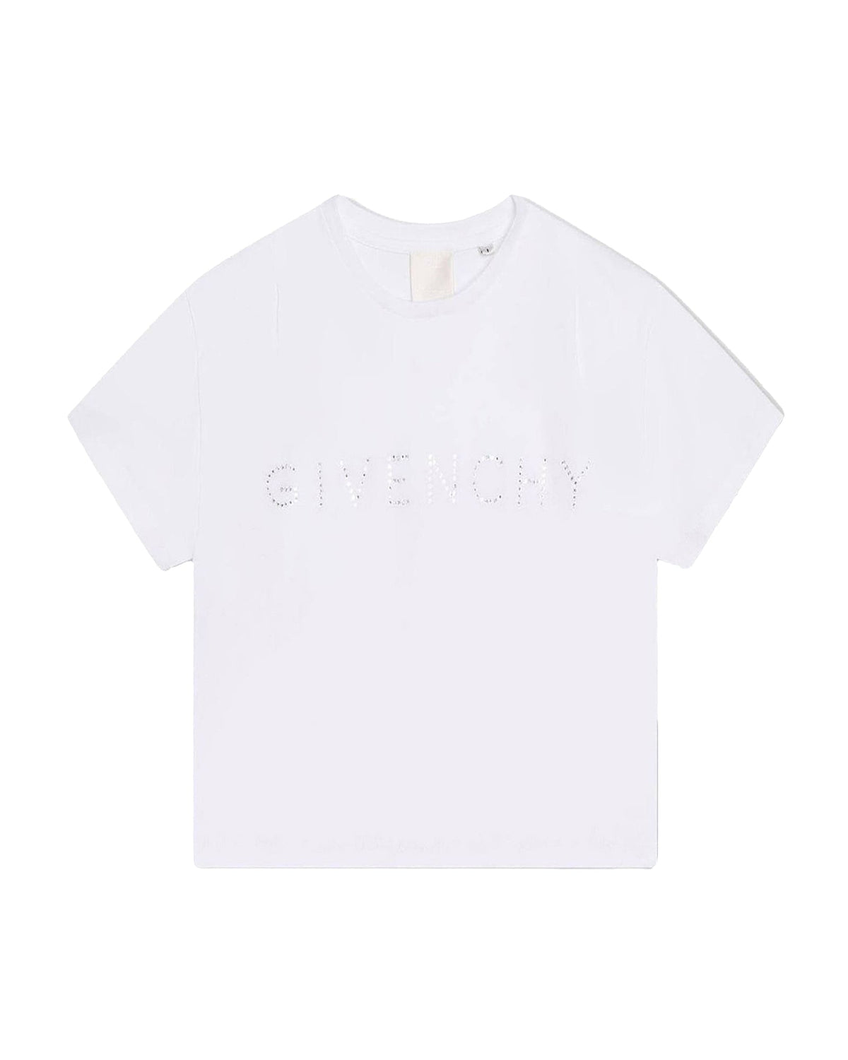 T-shirt court à strass Swarovski - Blanc