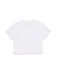 T-shirt court à strass Swarovski - Blanc