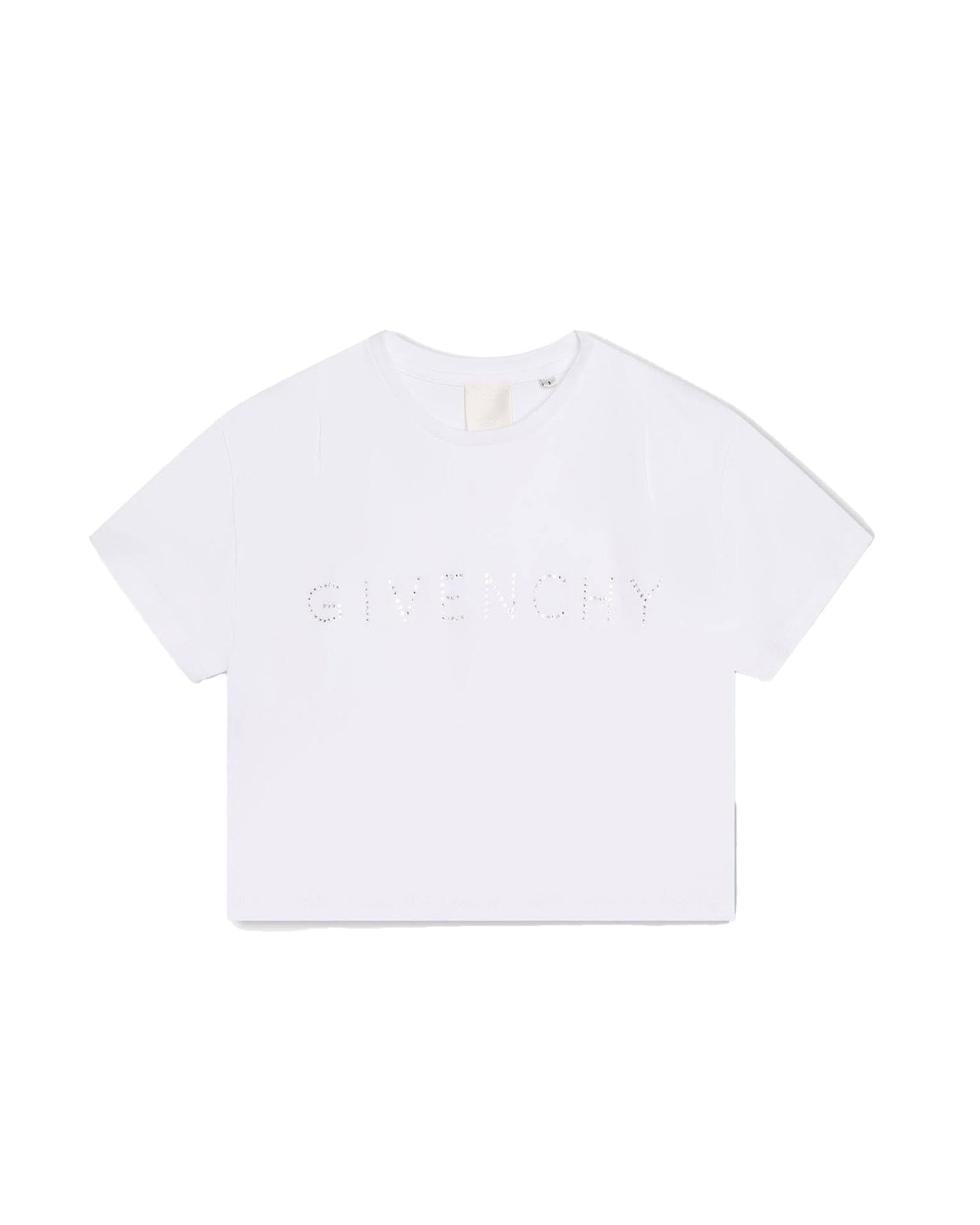 T-shirt court à strass Swarovski - Blanc