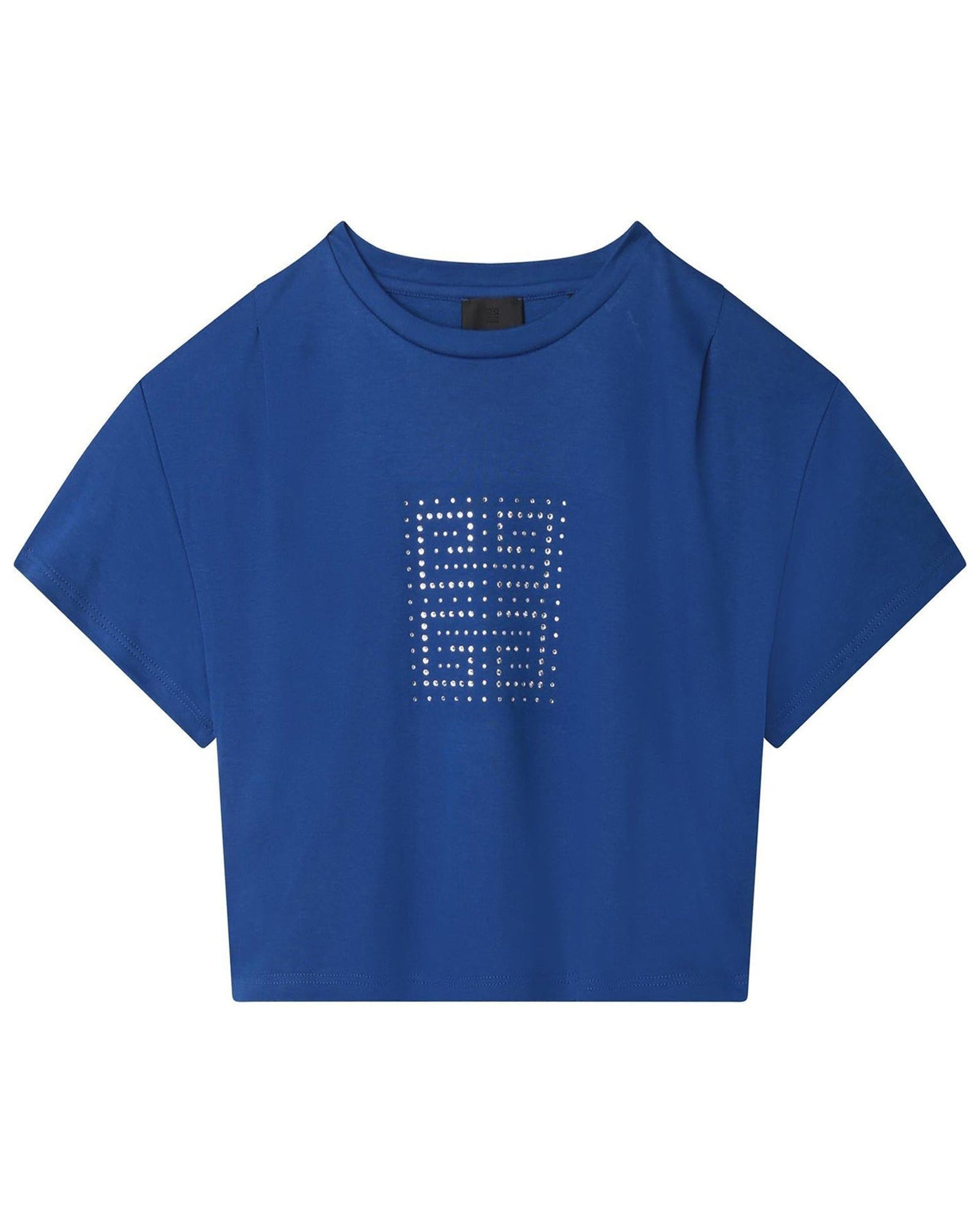 T-shirt court à strass Swarovski - Bleu roi