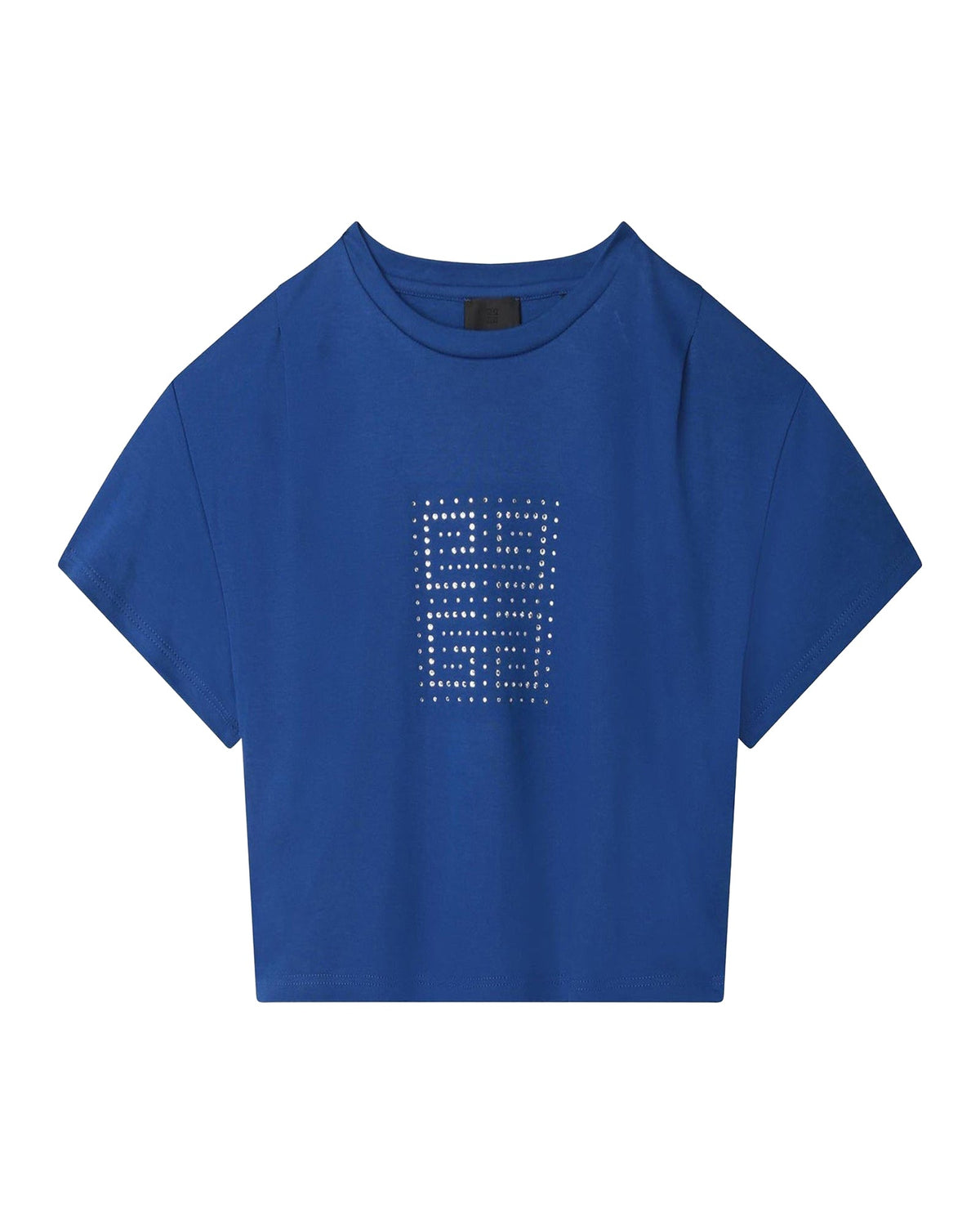 T-shirt court à strass Swarovski - Bleu Roi