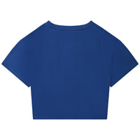 T-shirt court à strass Swarovski - Bleu Roi