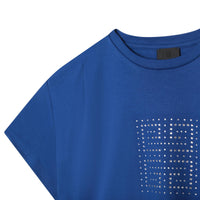 T-shirt court à strass Swarovski - Bleu roi