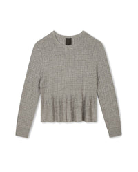 Pull à motif en tricot - Gris Chine